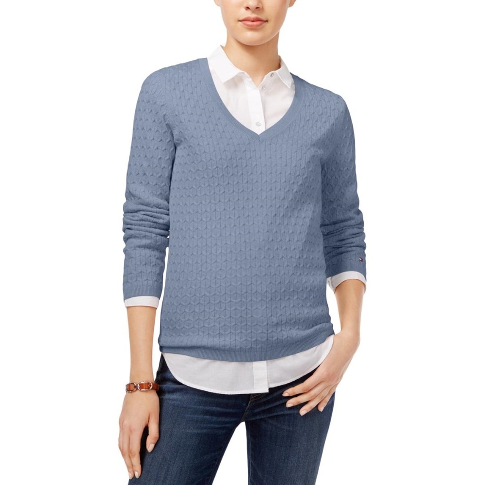 Tommy Hilfiger Cable Knit Pullover Sweater Top NWT